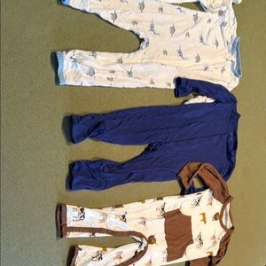 Kyte BABY Kids One Pieces Bodysuits - Blue, White, Brown